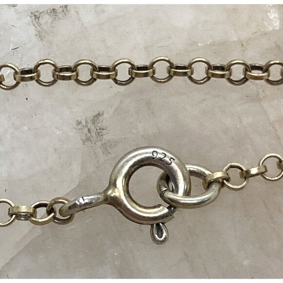 CZ Evil Eye Festoon Pendant 15'' Choker Necklace Gold Plated Sterling Silver 2g - Picture 6 of 7